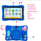 BDF Tablet for Kids 7 Inch Android 11 System 32 GB WiFi Bluetooth Dual Camera Educational Software Installed with Proof Case