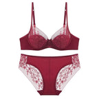Luxury Women Lingerie Set Sexy Lace Embroidery Underwear French Thin Cup Push Up Bra Summer Mesh Breathable Intimates Bra Sets
