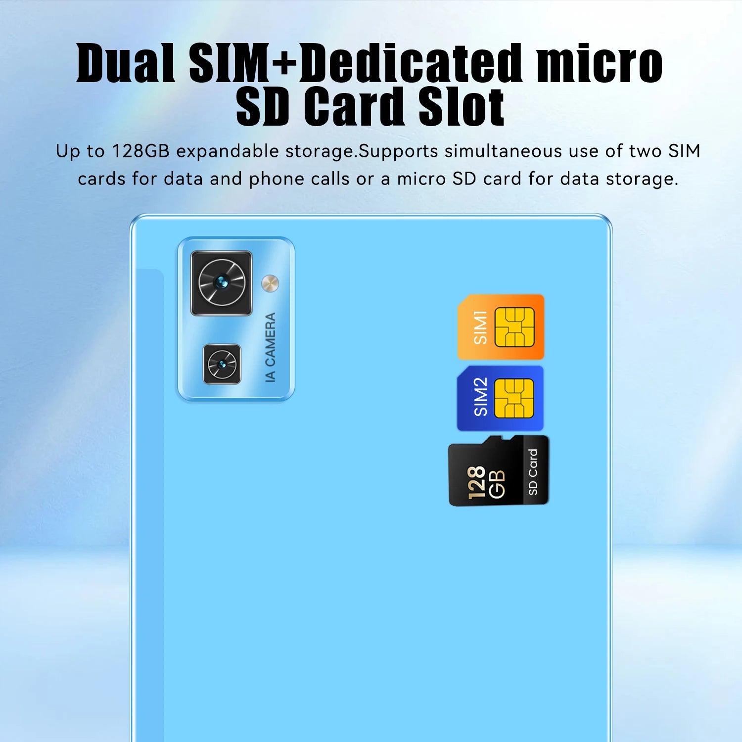 Sauenaneo PC Tablet 4GB RAM  64GB ROM (1TB Expansion) Supports Google Office Dual SIM Cards Dual cameras Android 11