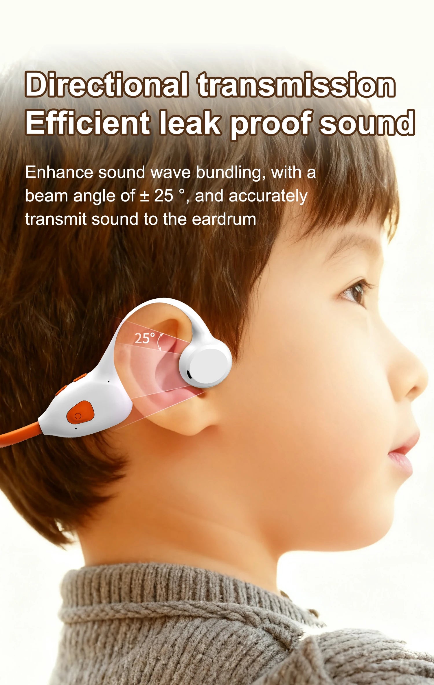 Air Conduction Stereo Headphones Kids Open Ear Bluetooth6.0 Earphones  Wireless Learning Noise Reduction Music Headset Earhook