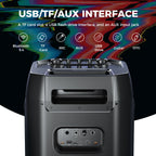 W-KING T12 Tragbare Bluetooth-Lautsprecher-Box mit 370W MAX Pro Sound, Lichtshow, CSB, Bass Boost, Rollen und Teleskopgriff