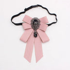 Fashion Ribbon Ribbon Bowtie Rhinestone Crystal Bow Tie Fabric Cloth Art Handmade Neck Tie For Men and Women