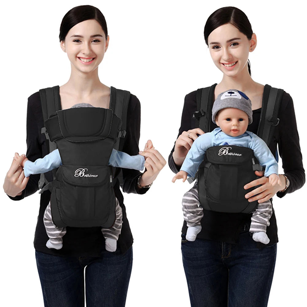 Baby Sling Carrier, 4-in-1 Ergonomic Baby Backpack Carrier, Easily Adjustable Baby Carrier Newborn to Toddler Main image