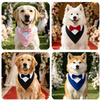 Sucado Bow Tie Dog Collar Tuxedo Bandana Adjustable Formal Puppy Triangle Neck Wear for Wedding Birthday Dress-up Cosplay Party