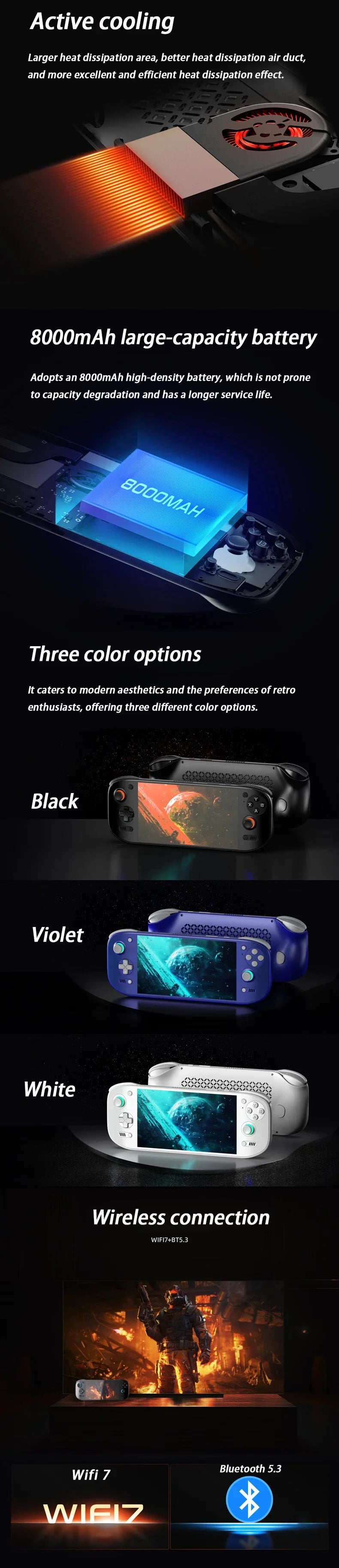 Ayn Odin 2 Portal Retro Handheld Game Console | 7" 120Hz Display, 8 Gen 2, 8000mAh Portable Video Game Console for Gift