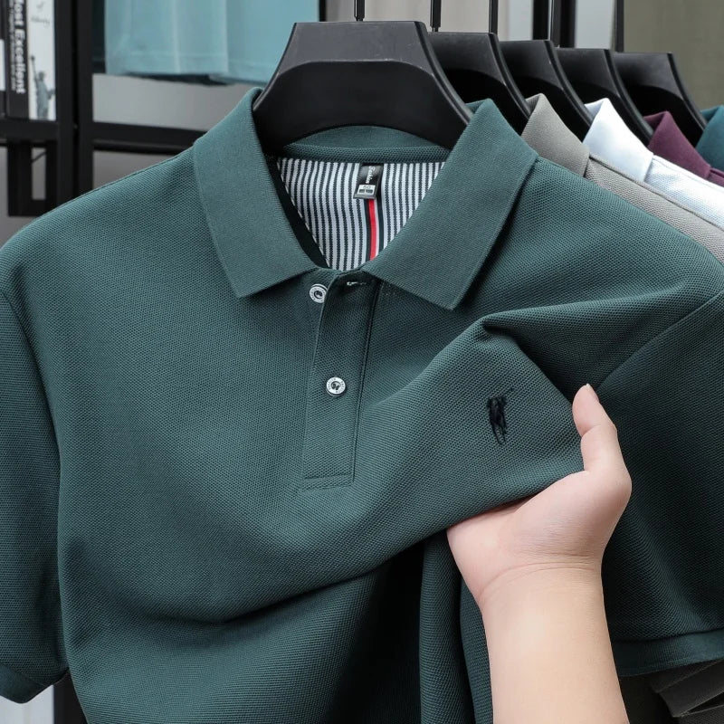 100% pure cotton short sleeved polo shirt high-end luxury brand fashion Paul Pony embroidery golf men's business casual T-shirt