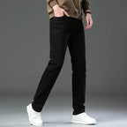2026 98% Cotton Elastic Cotton Jeans Men's Spring Slim Straight Denim Pants Comfort Large Size Korean Business Casual Trousers
