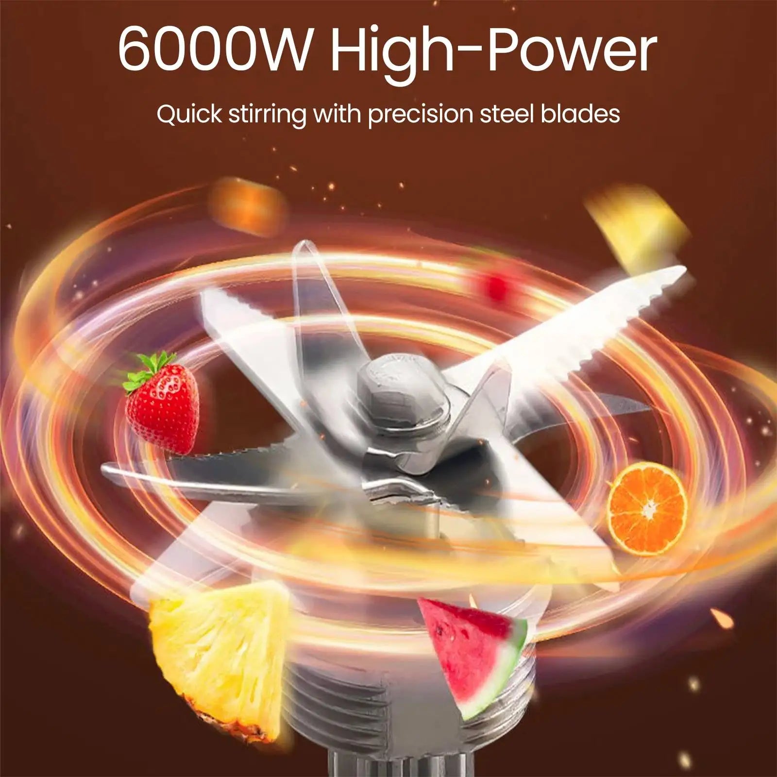 6000W Powerful Blender Mixer Juicer Smoothie Maker Table Blenders 2.5L Container Food Processor Blender Mixer for Ice Nut Fruit Secondary image
