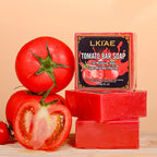 AILKE Organic Tomato Soap Bar, Lightening Skin, Deeply Clean, Exfoliate, Remove Dark Spots, Moisturizing, For Face, Body, 200g