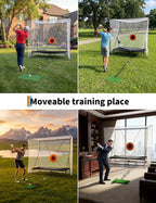Golf Practice Net with Ball Return and Ball Blanket, Large Golf Training Net for Chipping and Swing with Target, with Carry Bag
