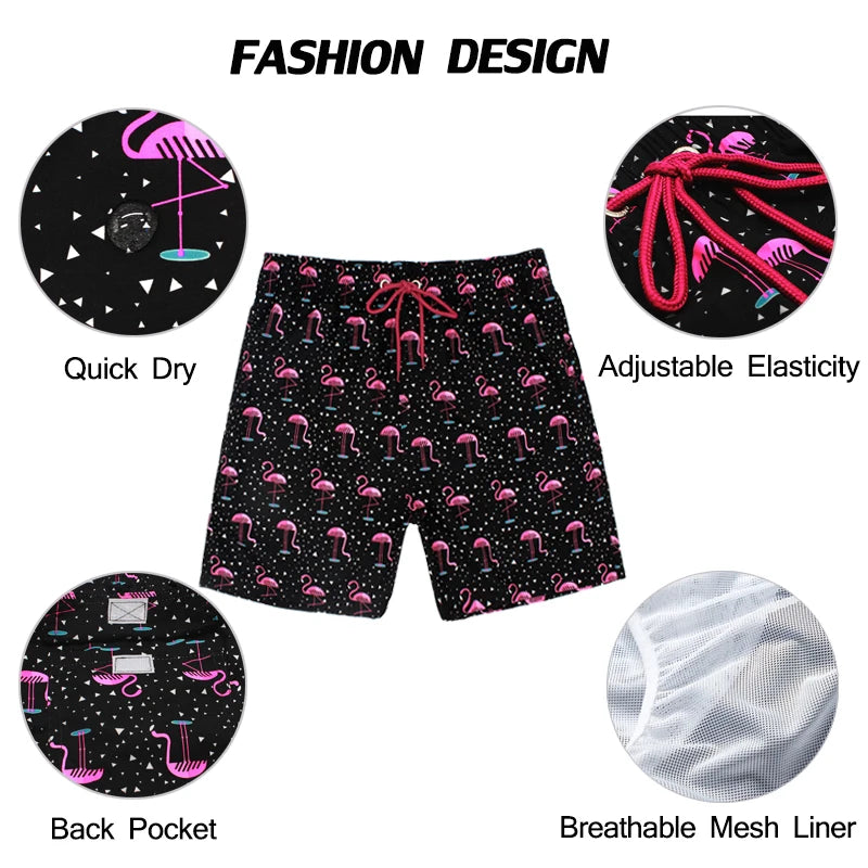 DATIFER Men's Sports Short Beachwear New Style Polyester Printing Fitness Beach Pants Surfing Swimming Trunks Bathing Swimwear