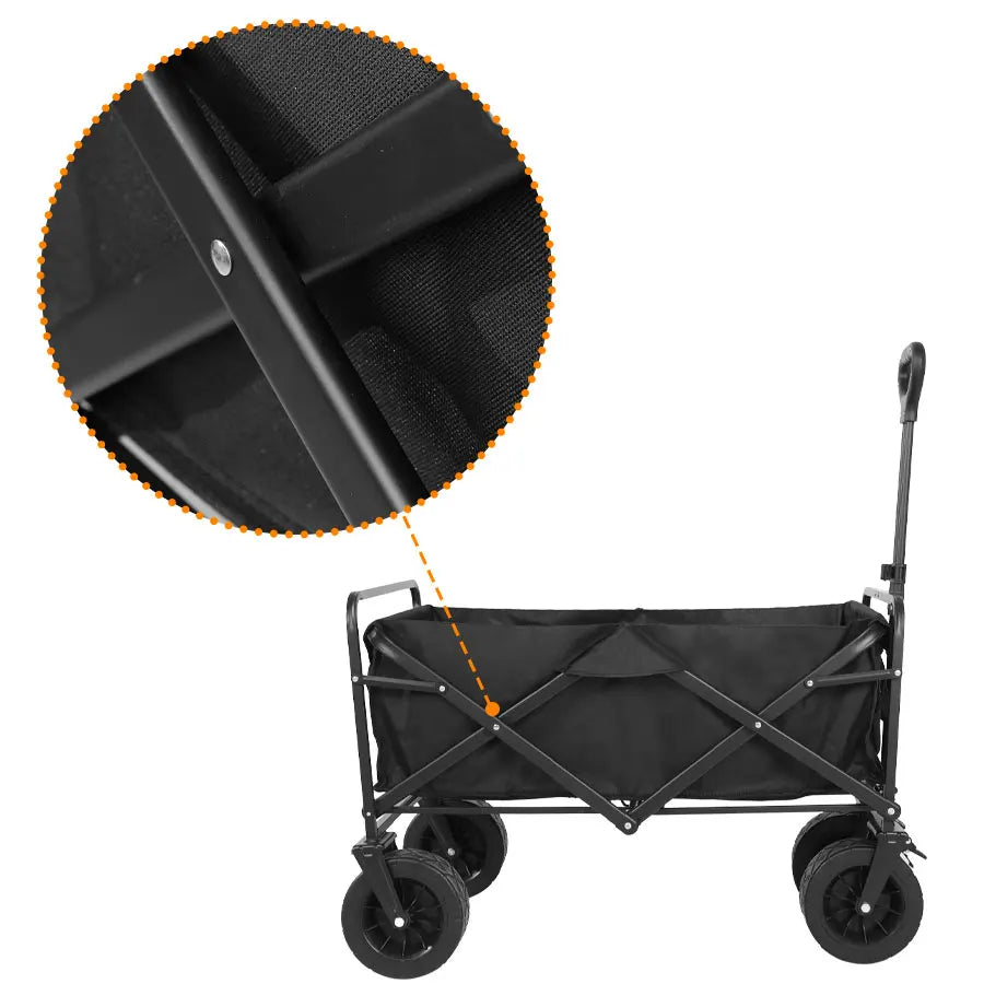 Large Weight Capacity Heavy Duty Wagon Cart Folding Wagon for Outdoor Garden Beach wagon Camping Equipment with Cup Holders
