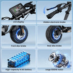 iScooter W9 Electric Scooter for Adults 1000W Motor 48V14AH Battery Foldable E-scooter 10 Inch Tire All-Terrain EScooter