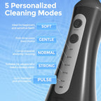 SEJOY Portable Electric Water Flosser Irrigator Dental Teeth Whitening strips 350ML Tank 5 Modes 5 Jet Tips For Home Travel