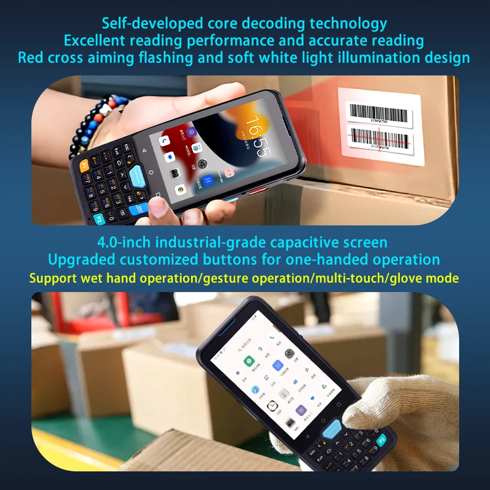 YK957 JR Android 2d Qr Code Reader Handheld Terminal Pda Android Barcode Scanner with Nfc Rfid Reader Medical Device Pdas 4+64g