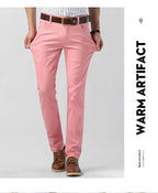 5 Colors Men's Colorful Denim Stretch Stretch Jeans Elastic Yellow Pink Red Slim Male Clothing Simple Business Denim Trousers