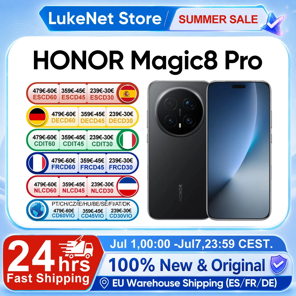 HONOR Magic 8 Pro 5G  EU Version Smartphone Snapdragon 8 Elite Gen 5 200MP AIMAGE 6270mAh 100W  6.71''OLED NFC eSIM Honor Main image