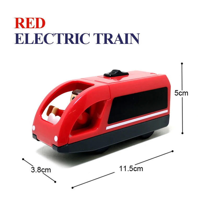 Electric Train Locomotive Magnetic Car Diecast Slot Fit All Brand Wooden Train Track Railway For Kids children's Toy W02