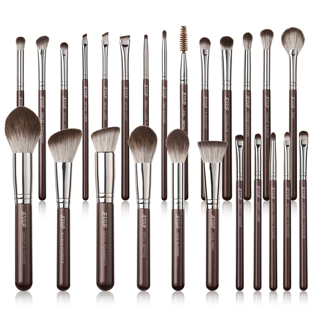 Jessup Makeup brushes 15- 25pcs Make up Brush set Professional Natural Synthetic Foundation Powder Contour Blending Eyeshadow