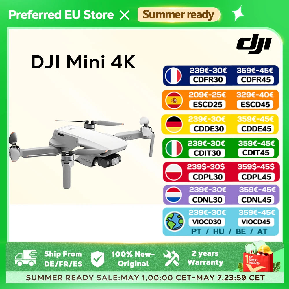 DJI Mini 4K Drone Camera 249g 3-Axis Gimbal Stabilization 10km Video Transmission Auto Return Resistance Long Battery Original C0 Main image