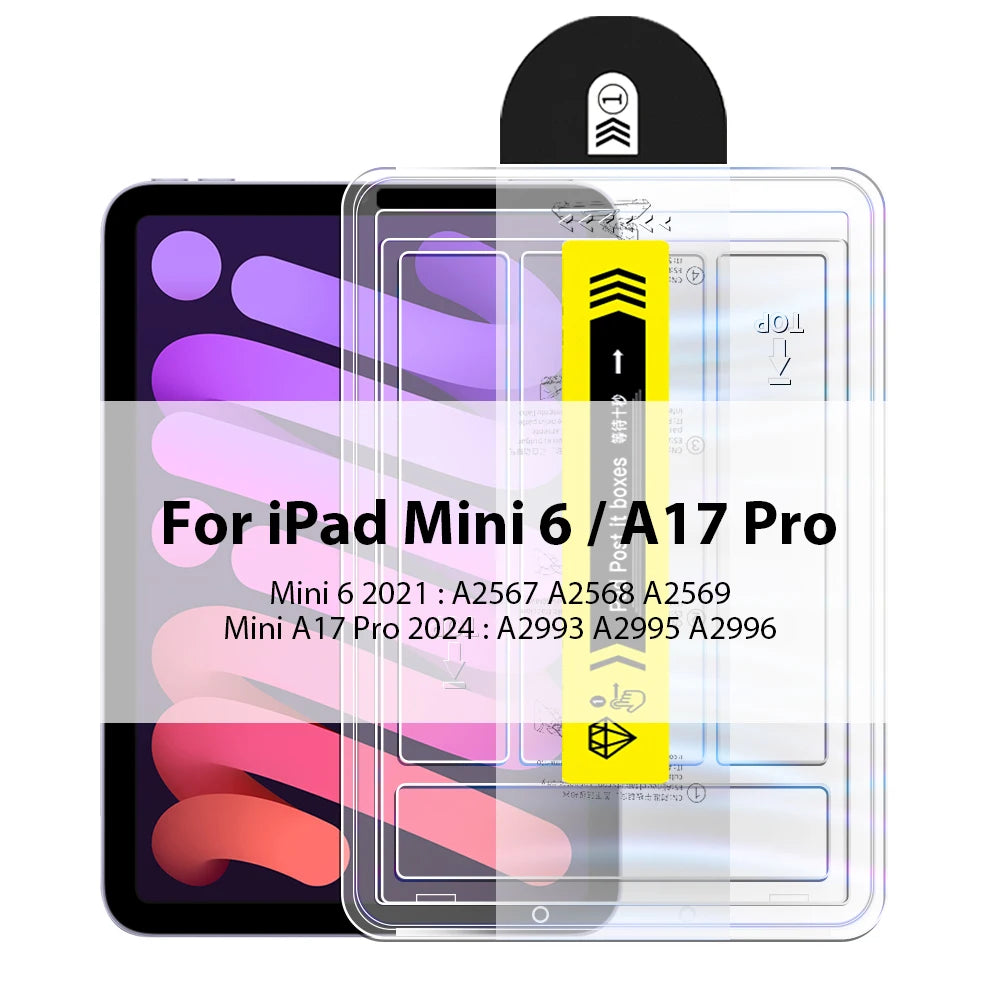 Screen Protector Tempered Glass For iPad Pro 13 11 M5 M4 12.9 A16 10 9 10th 9th Generation Air 5 4 3 M3 M2 Mini 7 6 Accessories
