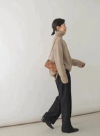 2023 autumn and winter turtleneck 100% pure cashmere women loose sweater thickened wool sweater cover lazy bottom