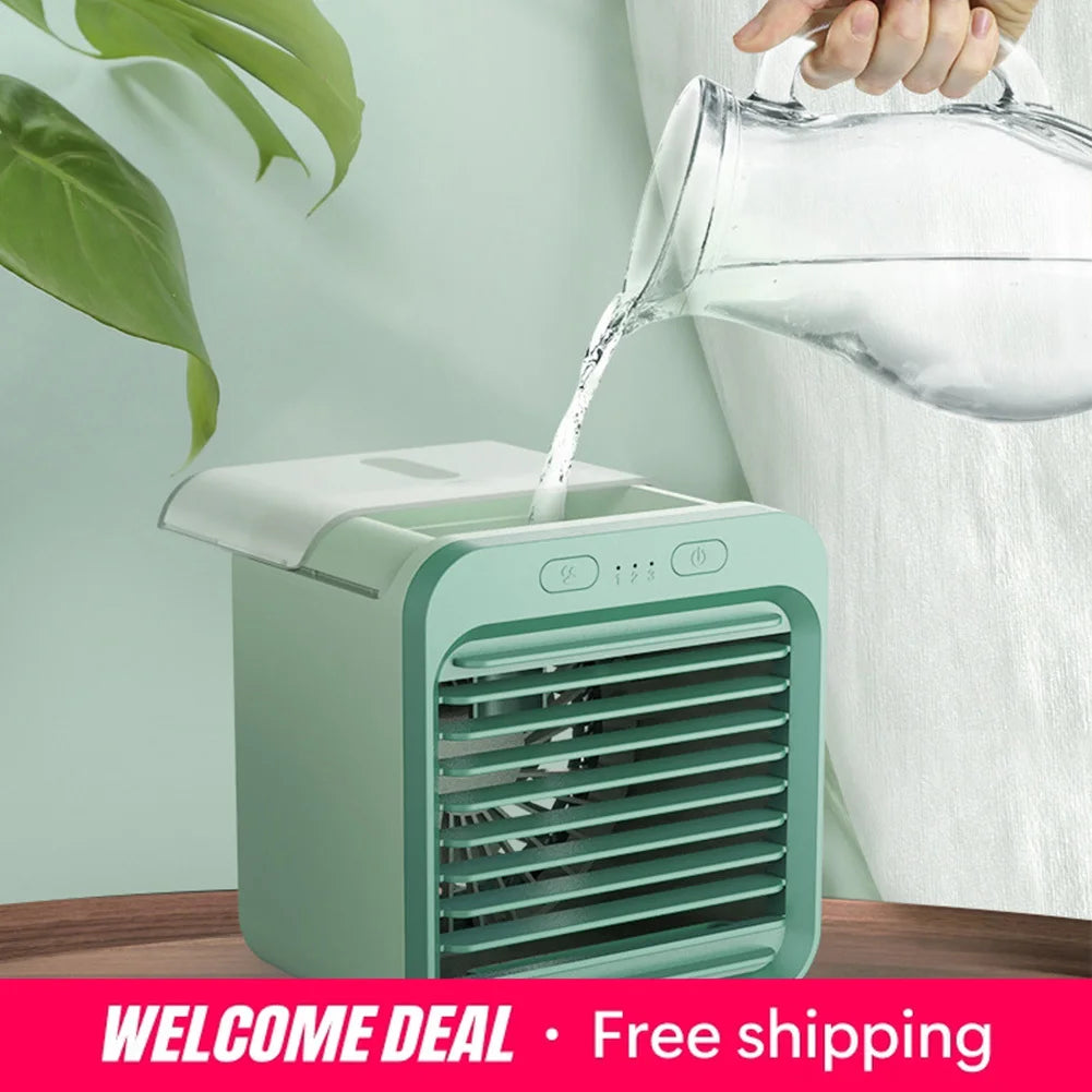 New Portable USB Chargeable Mini 3 Gear Air Conditioner Cooler Fan Air Conditioner Air Cooling Office Desktop Fan Secondary image