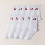 Men's Crew Socks, Classic, Number 23 Design, Comfortable, Breathable, Moisture-Wicking