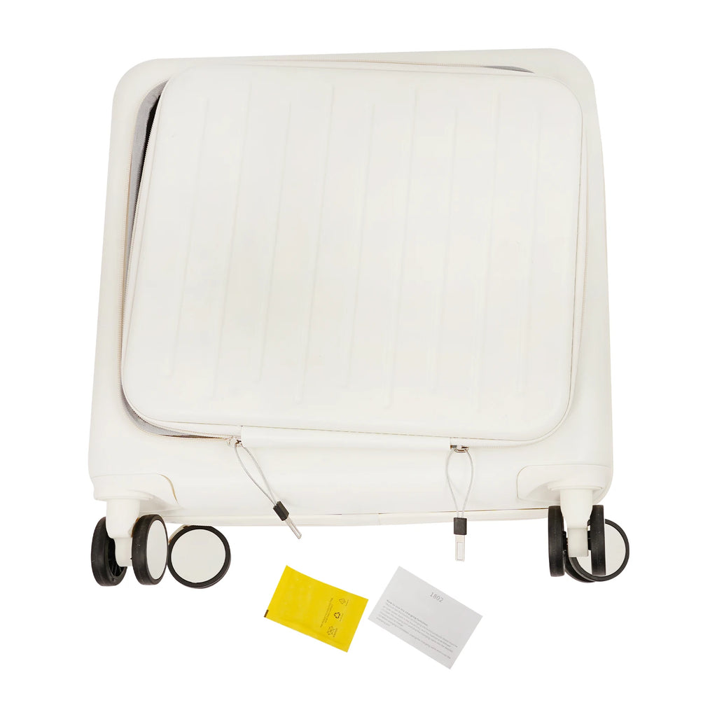 Carry on Luggage Scooter Suitcase Trolley Case 18"ABS Shell Cabin Luggage Front Open Compartment Multifunction Wheels Expandable