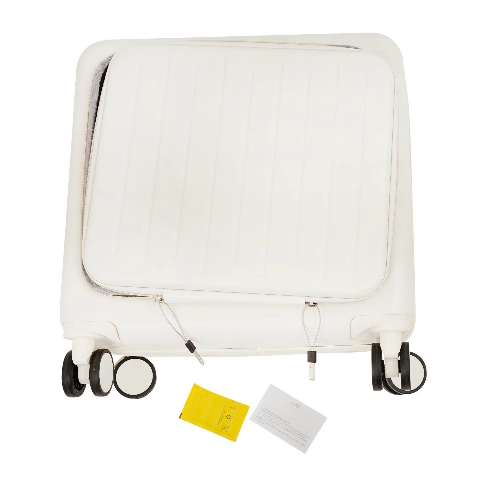 Carry on Luggage Scooter Suitcase Trolley Case 18"ABS Shell Cabin Luggage Front Open Compartment Multifunction Wheels Expandable