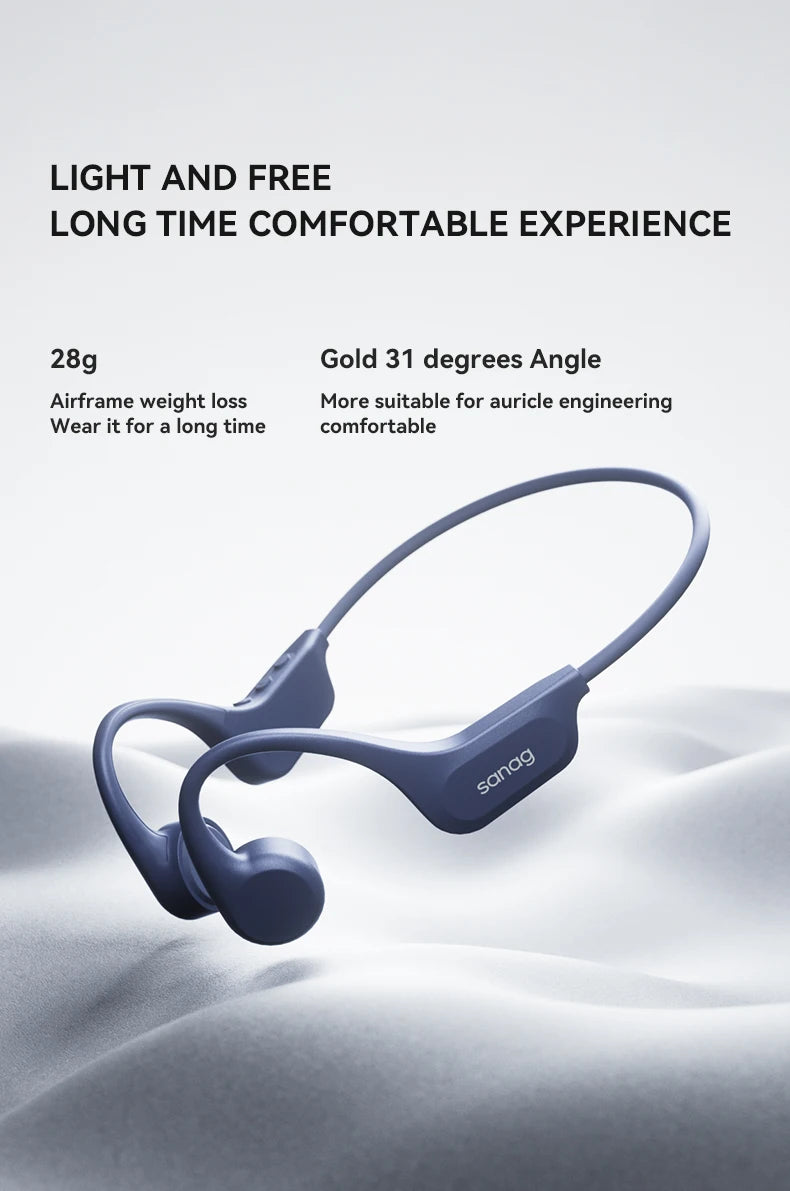 Sanag B60S Bone Conduction Earphone IPX8 Swimming Bluetooth Headphones Wireless Headset 32GB/64GB MP3 with Microphone Earbuds
