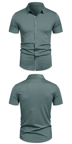 Men's Stretch Shirt Wrinkle Free Dress Shirts Regular Fit Short Sleeve Stretch Business Casual Button Down Shirts