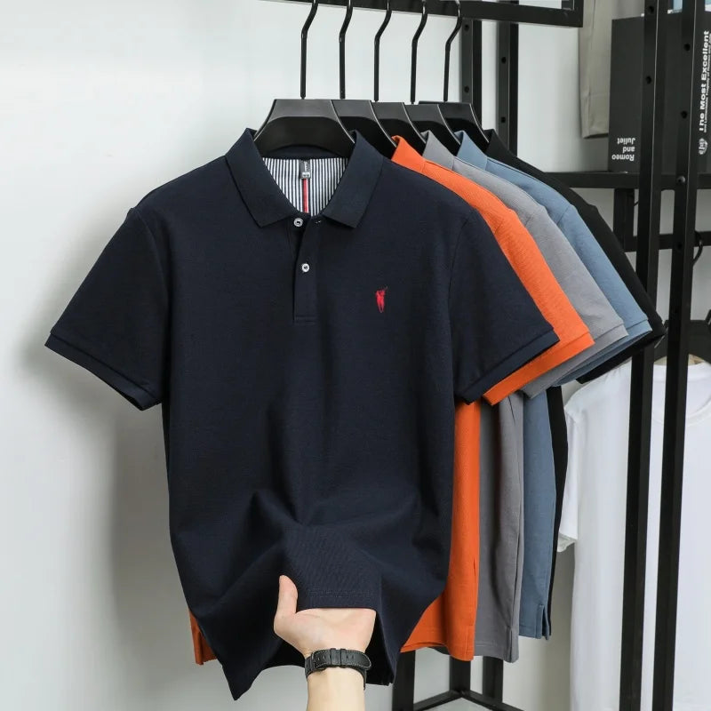 100% pure cotton short sleeved polo shirt high-end luxury brand fashion Paul Pony embroidery golf men's business casual T-shirt