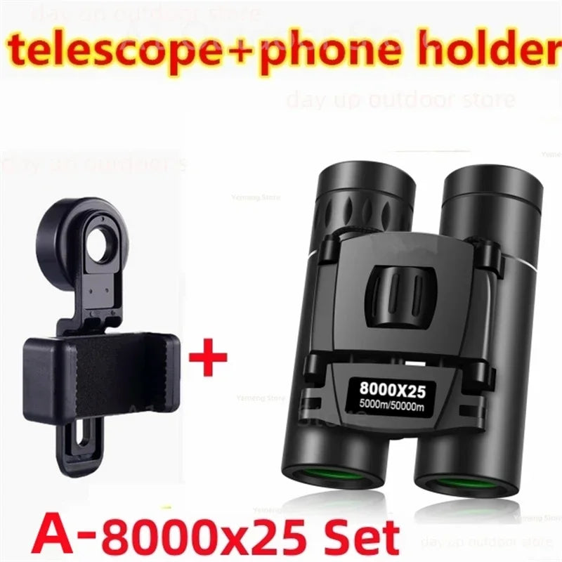 Powerful Long Range Binoculars Monocular Telescope Folding Portable BAK4 FMC Optics Jumelles for Outdoor Camping Hunting Concert