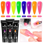 24PCS/Set 20ml Poly Naili Extension Gel  Kit Mini UV Lamp Sealer With Base Top Coat Professional Poly UVNail Gel Kit Starter Kit