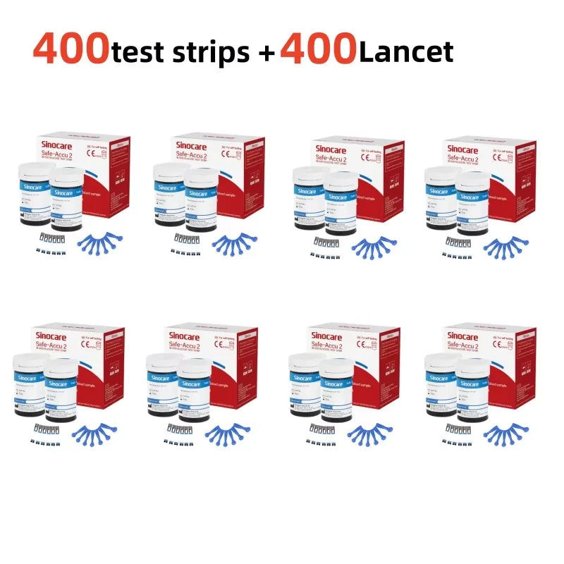 Sinocare Safe Accu2 Blood Glucose Meter Blood Sugar Test Kit Diabetes Home Glucometer with 50pcs Strips or only strips