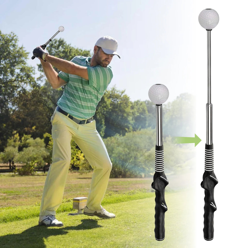 Retractable Golf Swing Training Aid Rhythm Click Sound Golf Grip Trainer Attachment for Indoor Practice Golf Accessories