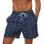 DATIFER Men's Sports Short Beachwear New Style Polyester Printing Fitness Beach Pants Surfing Swimming Trunks Bathing Swimwear