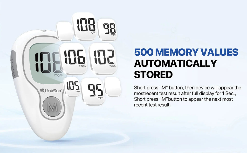 LinkSun Blood Glucose Meter G-425-3 Glucometer No Code for Diabetes Test 10/50/100pcs Strips Lancets Medical Blood Sugar mg/mmol
