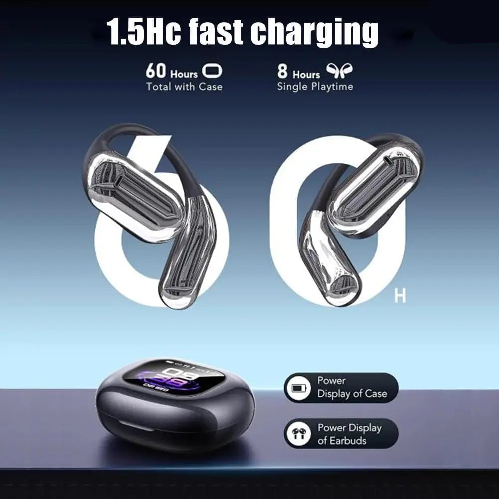 UYUXIO Real Time Translation Wireless Earbuds with 144 Language OWS LCD Touch Screen Earphone AI Language Headphone for Business