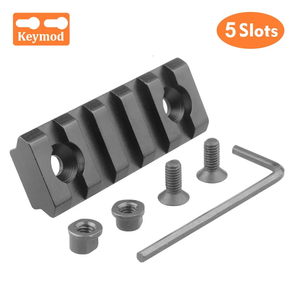 Hunting Tactical Picatinny Rail 3-13Slots 20mm Aluminum Rail Adapter Mount for Keymod / M-LOK System Handguard Scope Mount Base