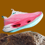 Men's Casual, Comfortable and Fashionable Road Running Shoes, Stable Inversion, Sports and Outdoor, Lace-Up Design, Low-Top Style, Fabric Upper and Comfortable Insoles, Non-Slip Wear-Resistant Soles, Geometric Patterns, Suita