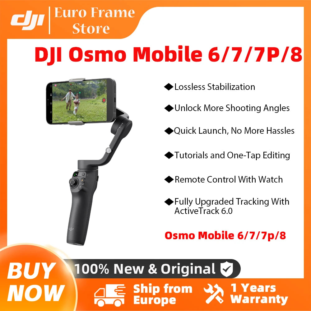 DJI Osmo Mobile 6/7/7P/8 Handheld Gimbal 3-Axis stabilisation activefollow 5.0 Built-In Extension Red Original Brand in stock Main image