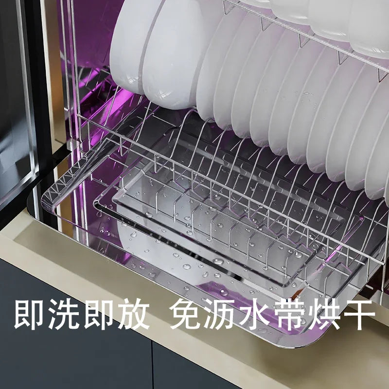 Disinfection cabinet Household small kitchen Stainless steel ultraviolet tableware High temperature drying disinfection cupboard
