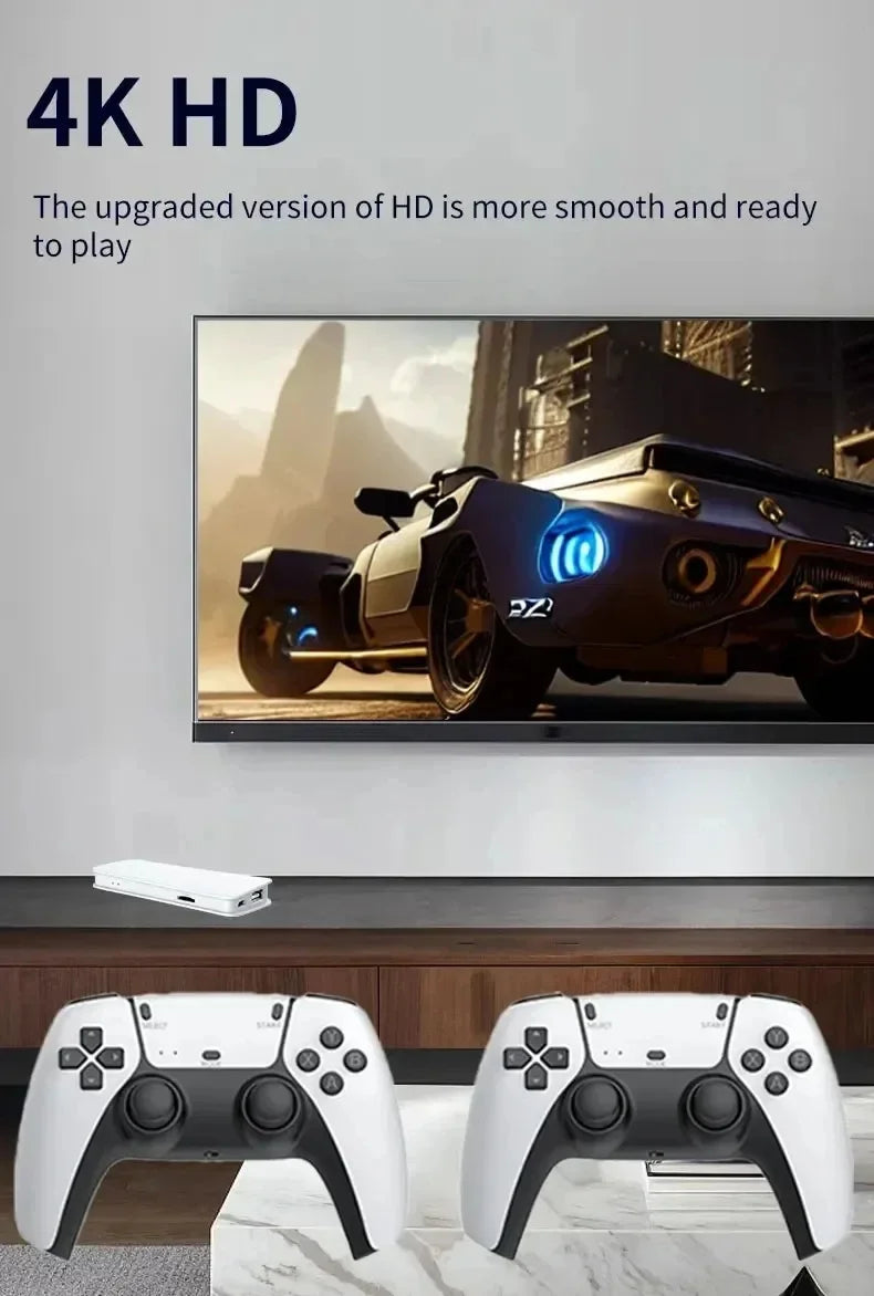 4K 64G Retro Game Console: M15 Game Stick with 40000+ Classic Arcade Games, Dual Wireless Controllers 2-Player TV System