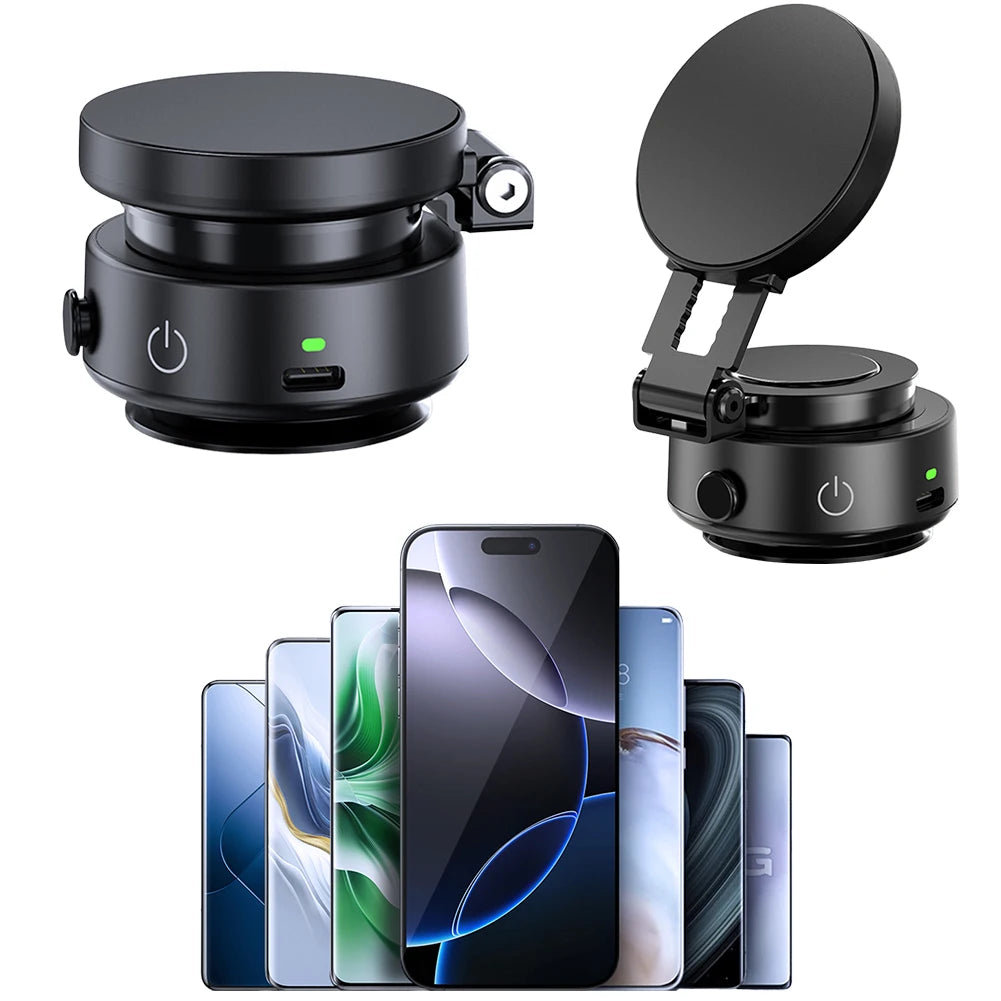 For Magsafe Magnetic Vacuum Car Phone Holder 360° Rotatable Folding Mobile Phone Holder Electric Vacuum Swivel Stand