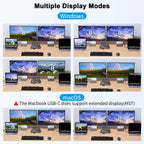 USB-C Docking Station Triple/Dual Monitor KVM Switch 4K 1080P@60Hz,USB C KVM Switch 3/2 Monitors 2 Laptops For Windows /Mac OS