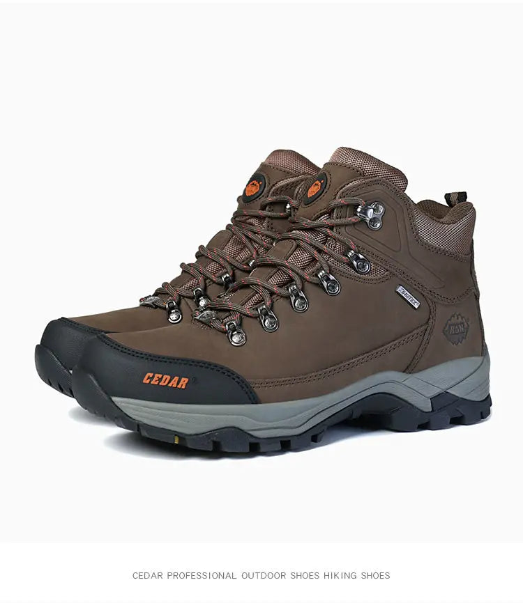 RAN Cow Leather Hiking Boots Men For men Outdoor Sport Walking Sneakers trekking Snow Shoes women Climbing Mountain Hunting boot