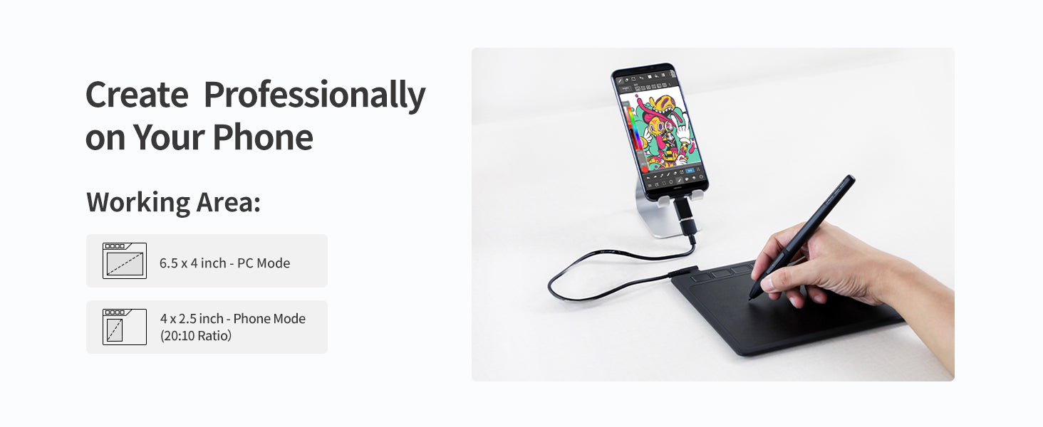 Gaomon S620 Graphics Tablet 6.5*4 Inch Small Drawing Digital Tablet for OSU Note-taking Painting Compatible with Android Phone