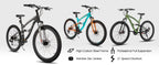 Hiland Full Suspension Mens Mountain Bike, 21 Speed, 26 Inch Wheel, Dual Disc Brake Bike for Men Womens Adult Bicycle